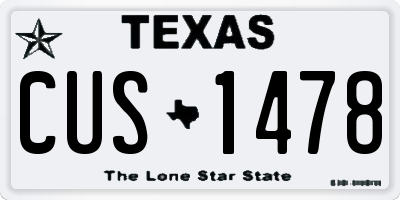 TX license plate CUS1478
