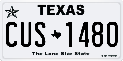 TX license plate CUS1480