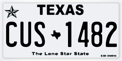 TX license plate CUS1482