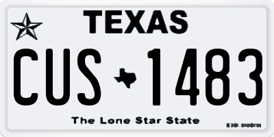 TX license plate CUS1483
