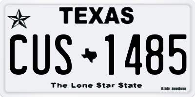 TX license plate CUS1485