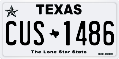 TX license plate CUS1486