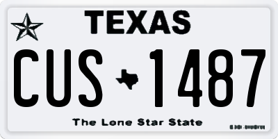 TX license plate CUS1487