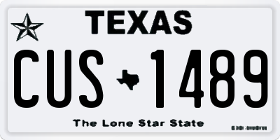 TX license plate CUS1489