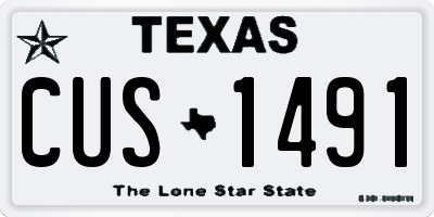 TX license plate CUS1491