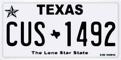 TX license plate CUS1492