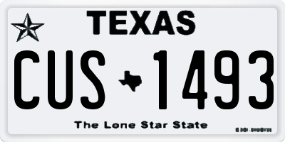 TX license plate CUS1493