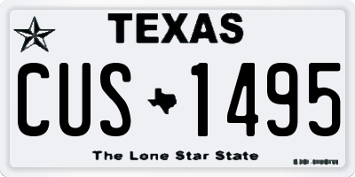 TX license plate CUS1495