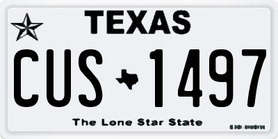 TX license plate CUS1497