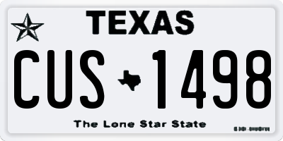 TX license plate CUS1498