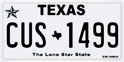 TX license plate CUS1499