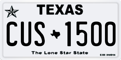 TX license plate CUS1500
