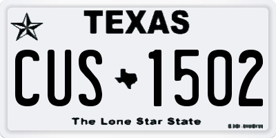 TX license plate CUS1502