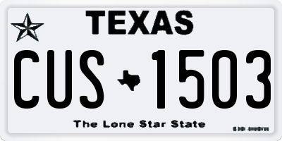 TX license plate CUS1503