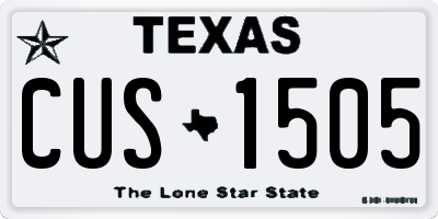 TX license plate CUS1505