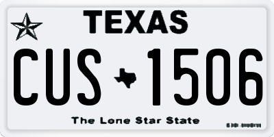 TX license plate CUS1506