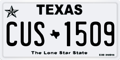 TX license plate CUS1509