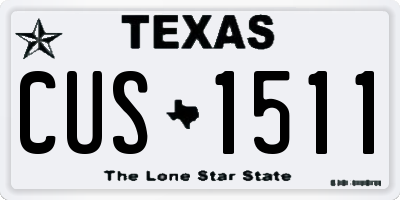 TX license plate CUS1511