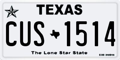 TX license plate CUS1514
