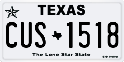 TX license plate CUS1518