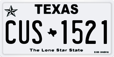 TX license plate CUS1521