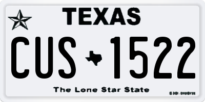 TX license plate CUS1522