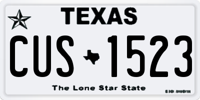 TX license plate CUS1523