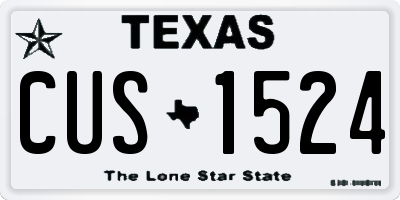 TX license plate CUS1524