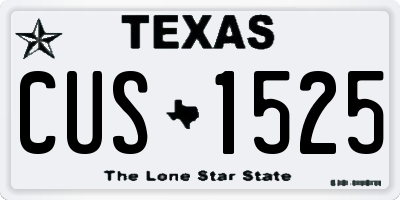 TX license plate CUS1525