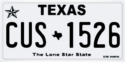 TX license plate CUS1526