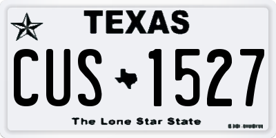 TX license plate CUS1527