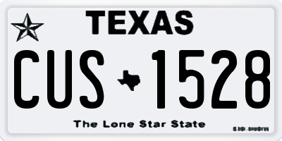 TX license plate CUS1528