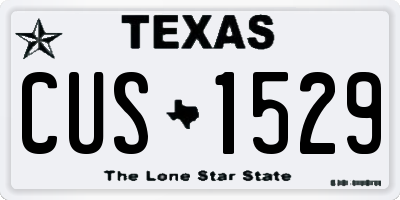 TX license plate CUS1529