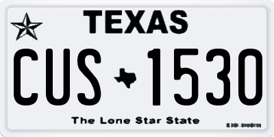 TX license plate CUS1530