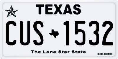 TX license plate CUS1532