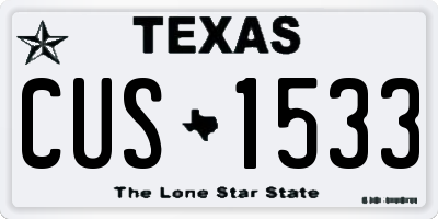TX license plate CUS1533