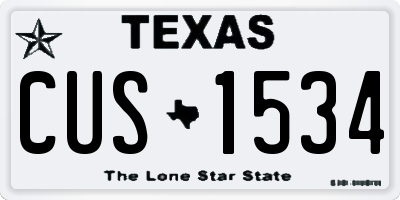 TX license plate CUS1534