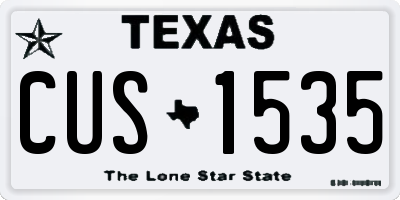 TX license plate CUS1535