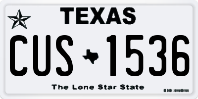 TX license plate CUS1536