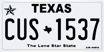 TX license plate CUS1537