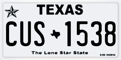 TX license plate CUS1538