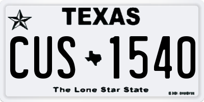 TX license plate CUS1540