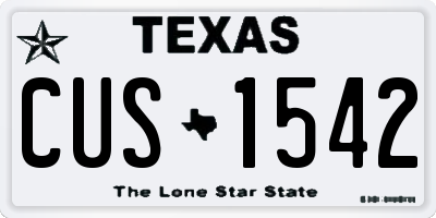TX license plate CUS1542