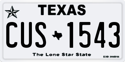 TX license plate CUS1543