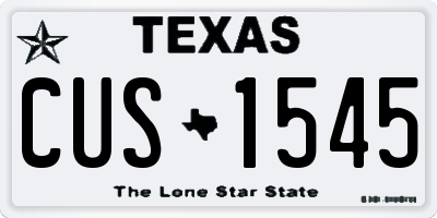 TX license plate CUS1545