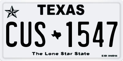TX license plate CUS1547