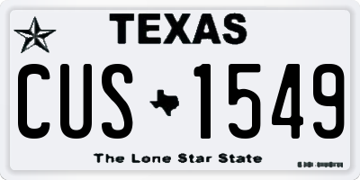 TX license plate CUS1549