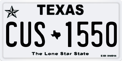 TX license plate CUS1550