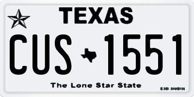 TX license plate CUS1551
