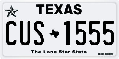 TX license plate CUS1555